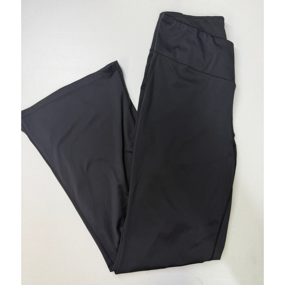 Aeropostale Womens Black Crossover V-Waist Flare Leg Yoga Pants Leggings Size L